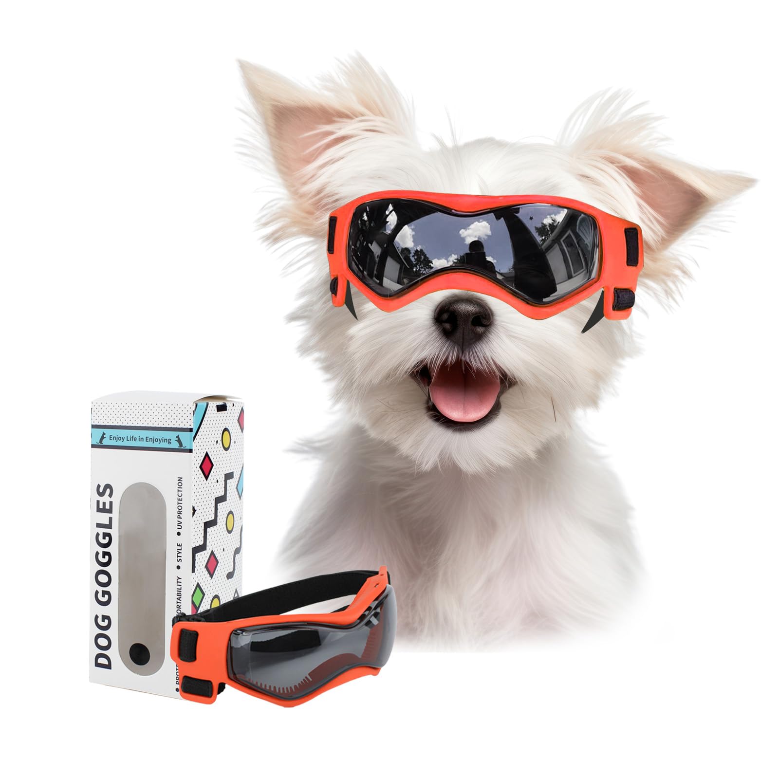 Amazon | Enjoying 小型犬用サングラス、UV カット 犬 ゴーグル